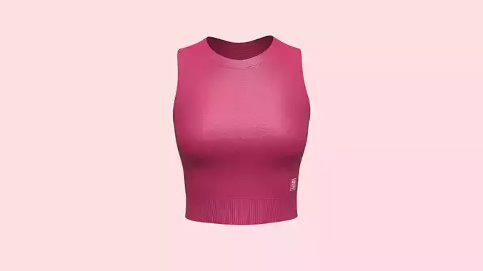 Girls Sleeveless Crop Top In Low Poly