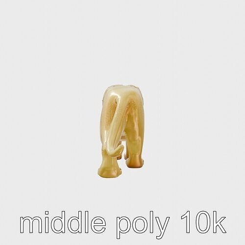 Majestic Gold Lion Sculpture Low-poly 3D model
