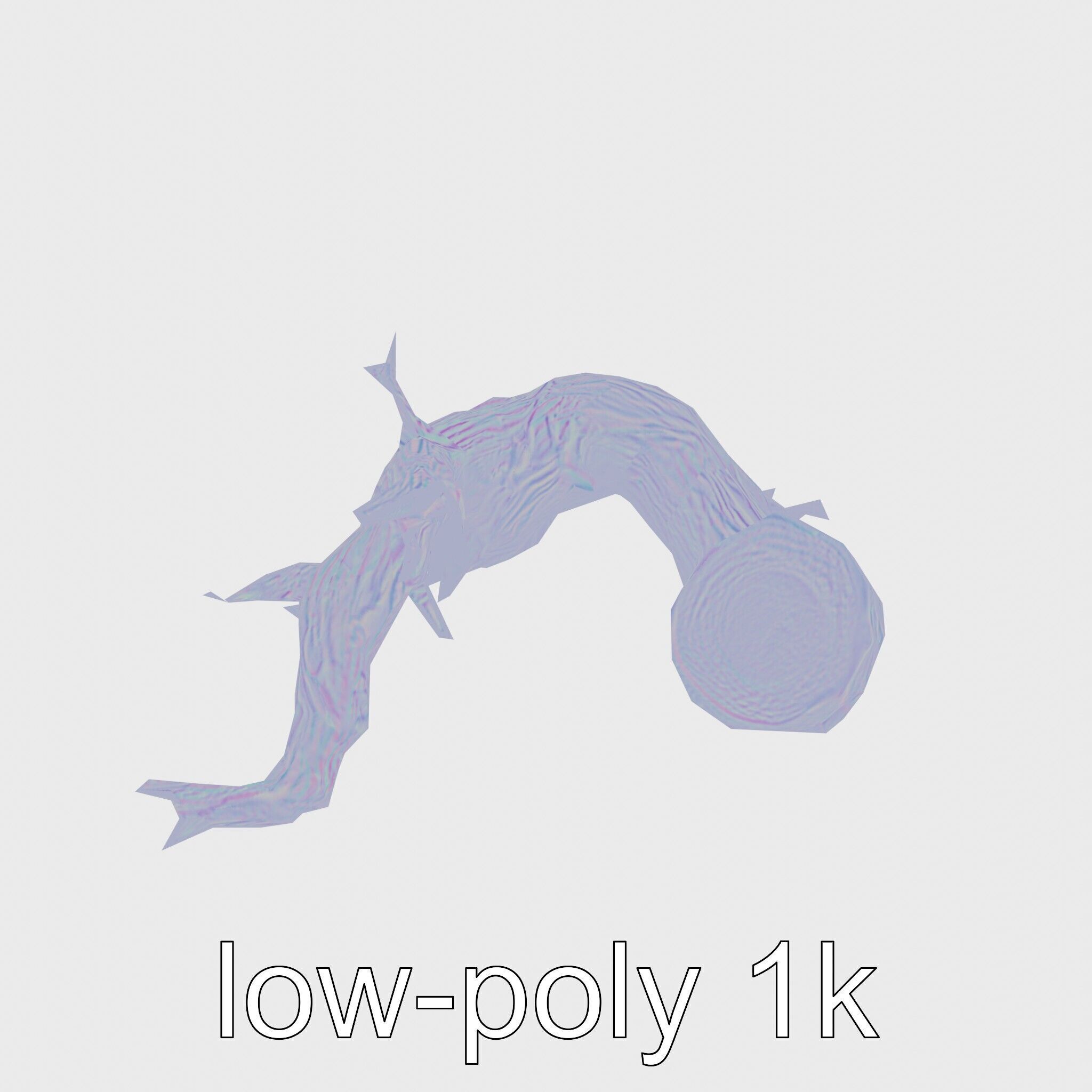 Dead Tree Branch and Trunk 3D Model Low-poly 3D model_27