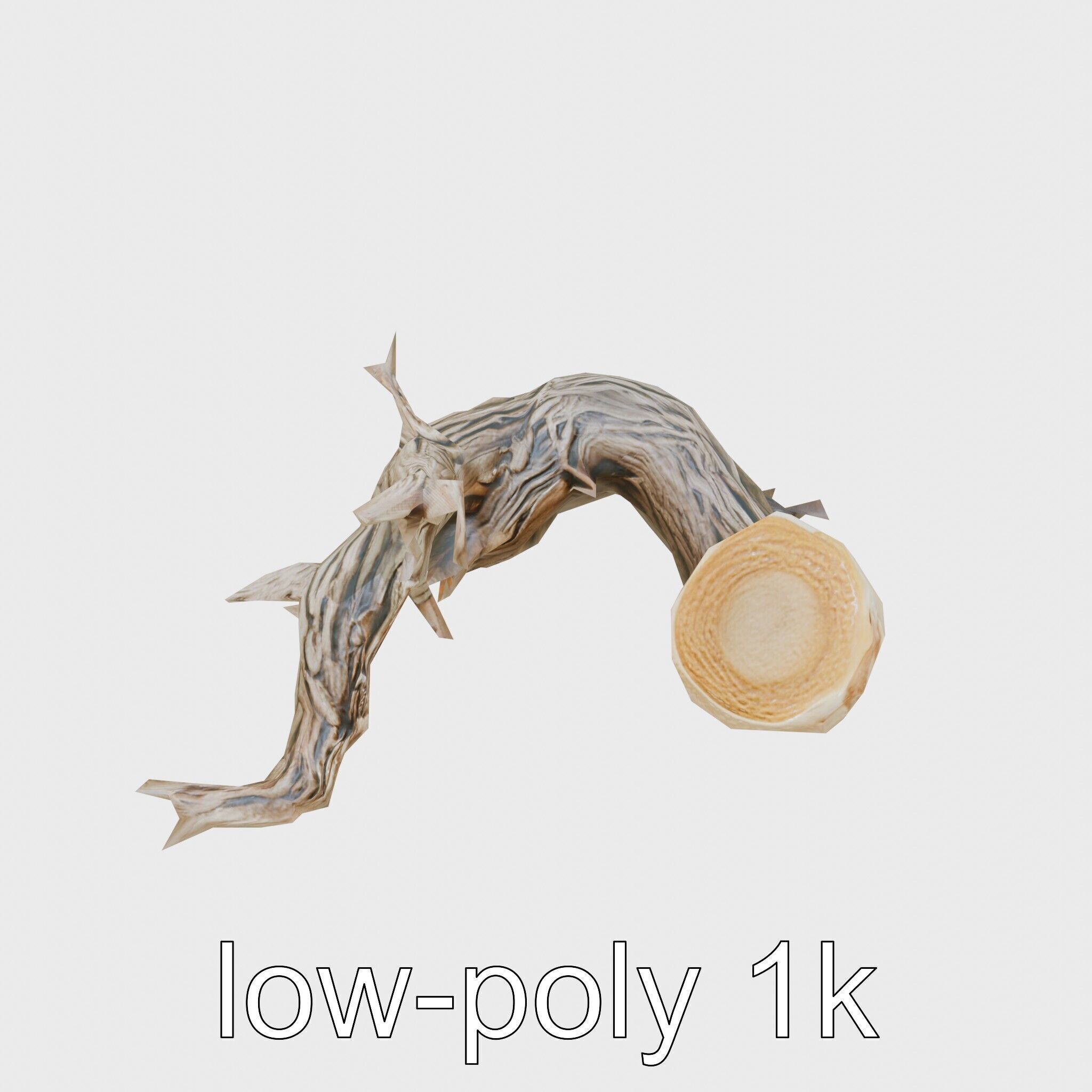 Dead Tree Branch and Trunk 3D Model Low-poly 3D model_18