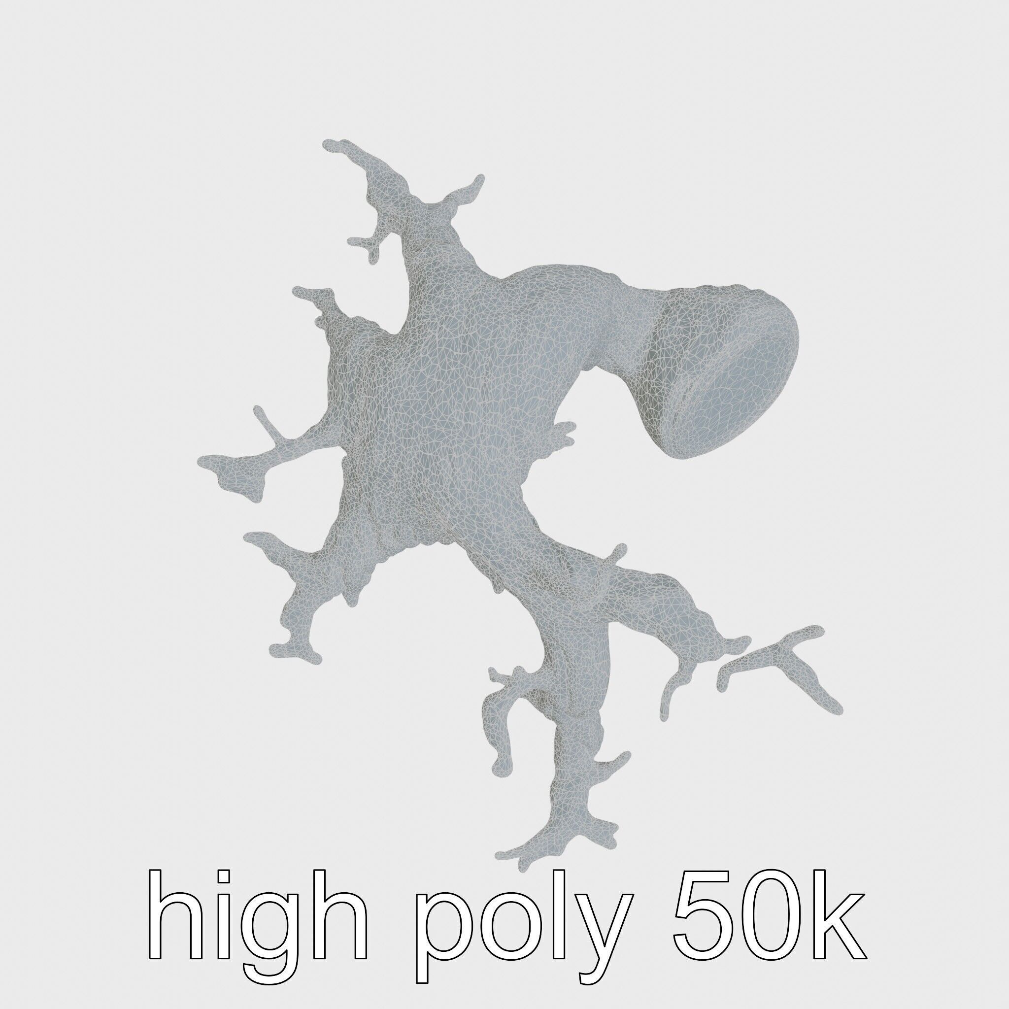 Dead Tree Branch and Trunk 3D Model Low-poly 3D model_25