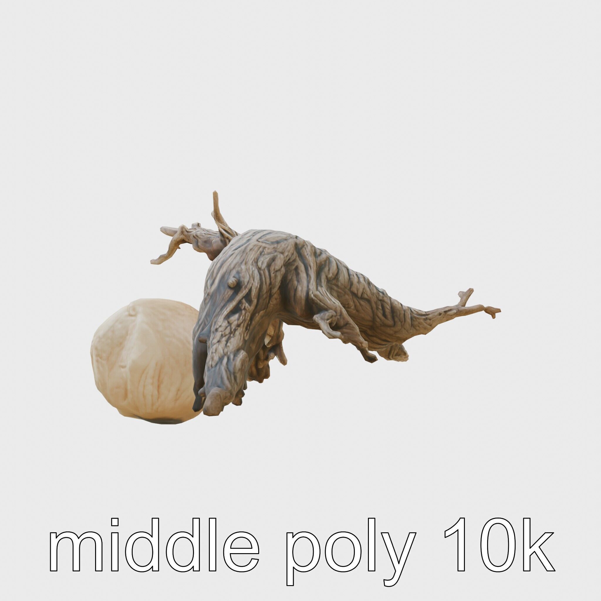 Dead Tree Branch and Trunk 3D Model Low-poly 3D model_26
