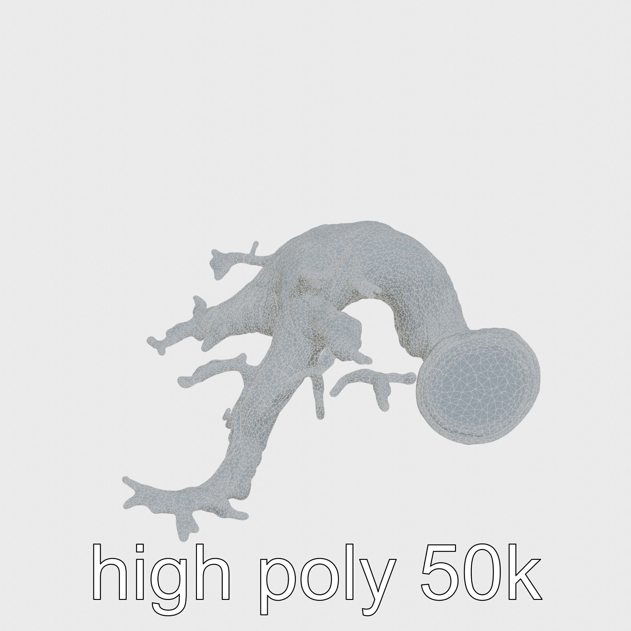 Dead Tree Branch and Trunk 3D Model Low-poly 3D model_22