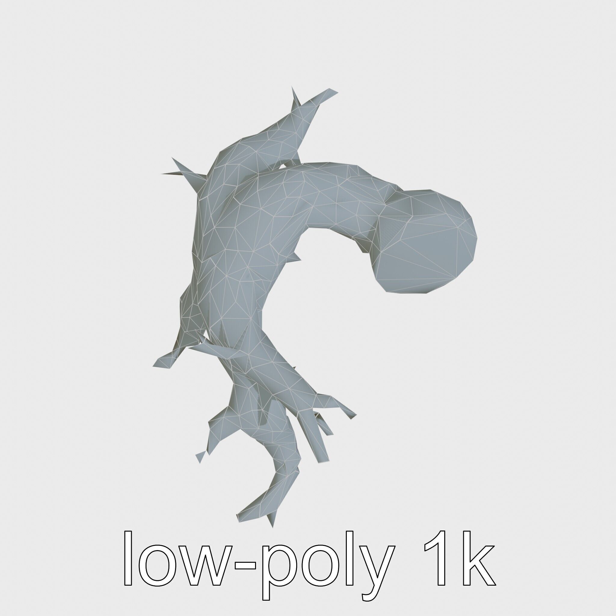 Dead Tree Branch and Trunk 3D Model Low-poly 3D model_10