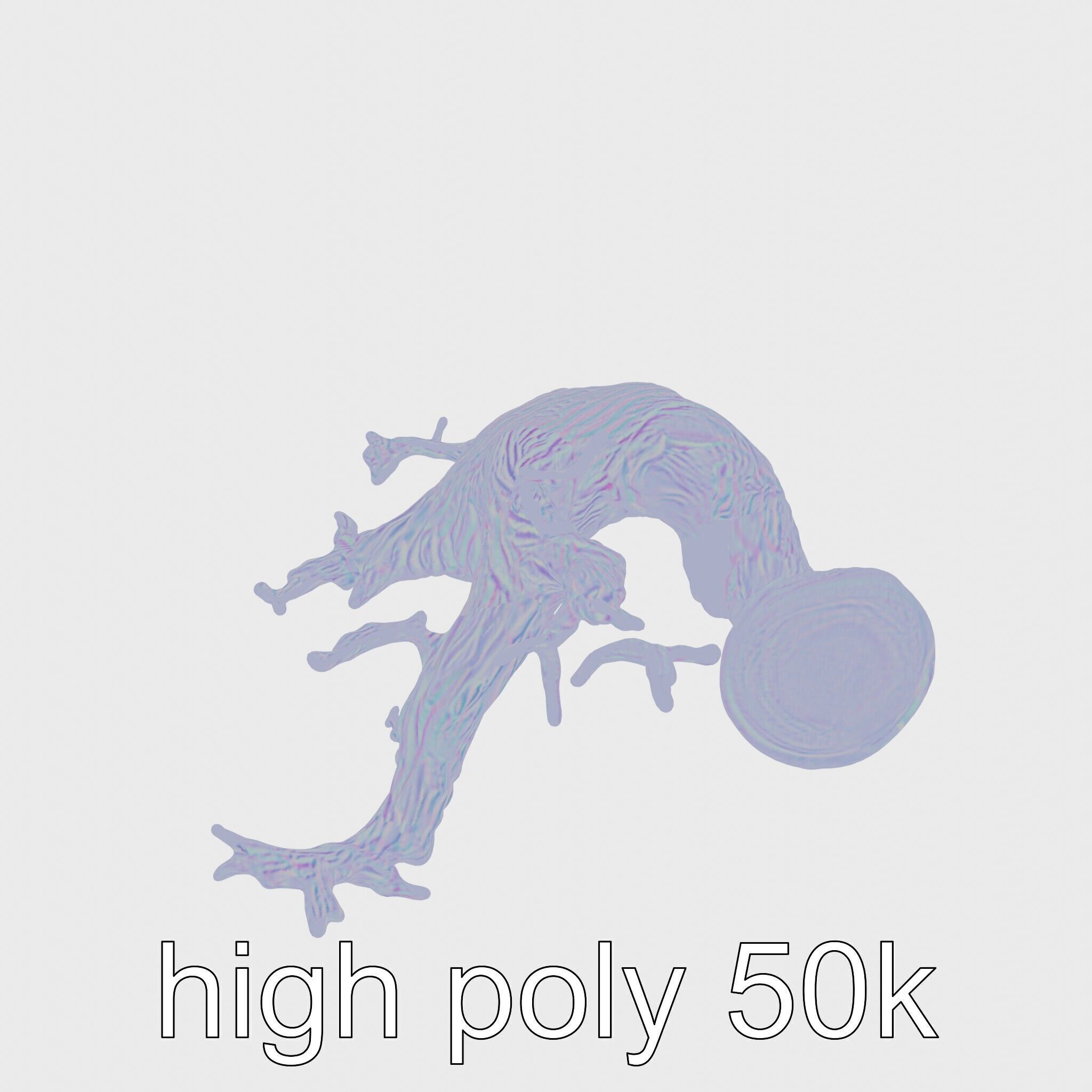 Dead Tree Branch and Trunk 3D Model Low-poly 3D model_15