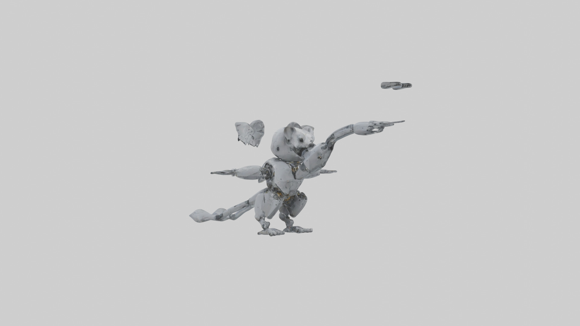 Robot version of a koala model 3D model_2
