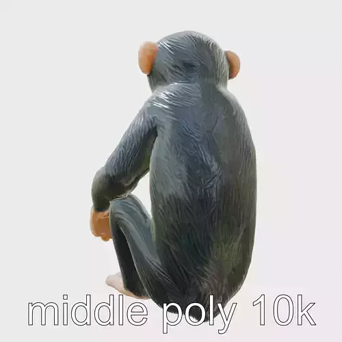 Sitting Monkey Toy Sculpture 3D Model