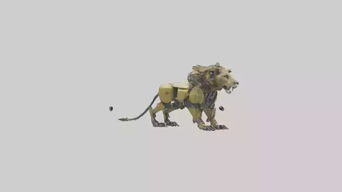 Robot version of a lion model