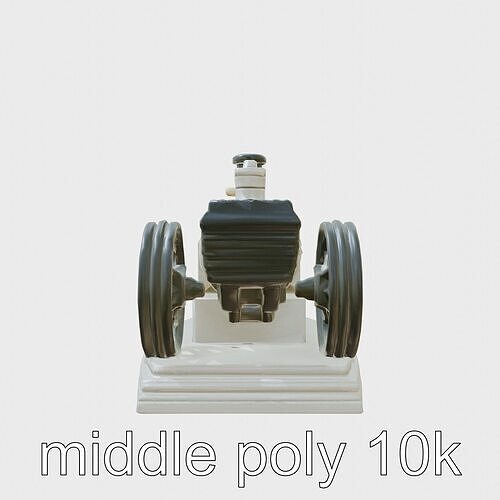 Vintage Steam Engine Mechanical Model Low-poly 3D model