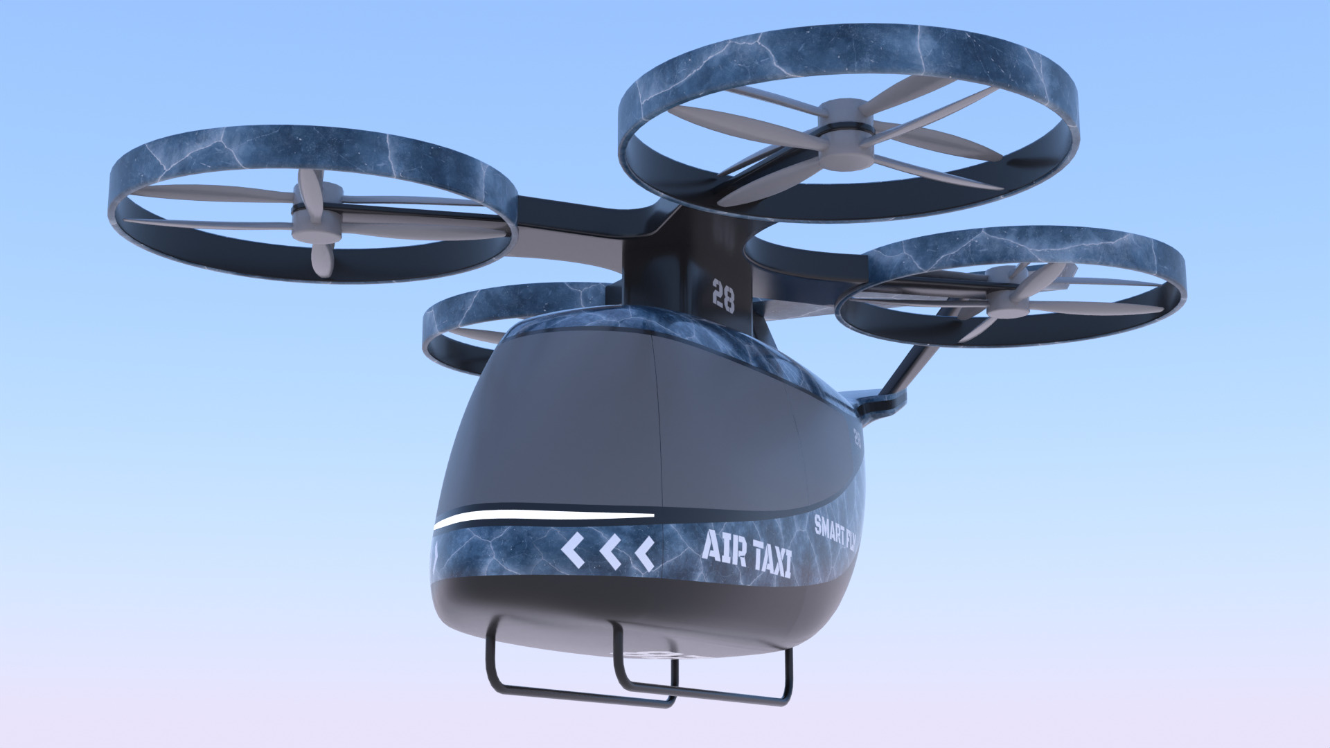 Air taxi 2025 PBR II 3D model_7