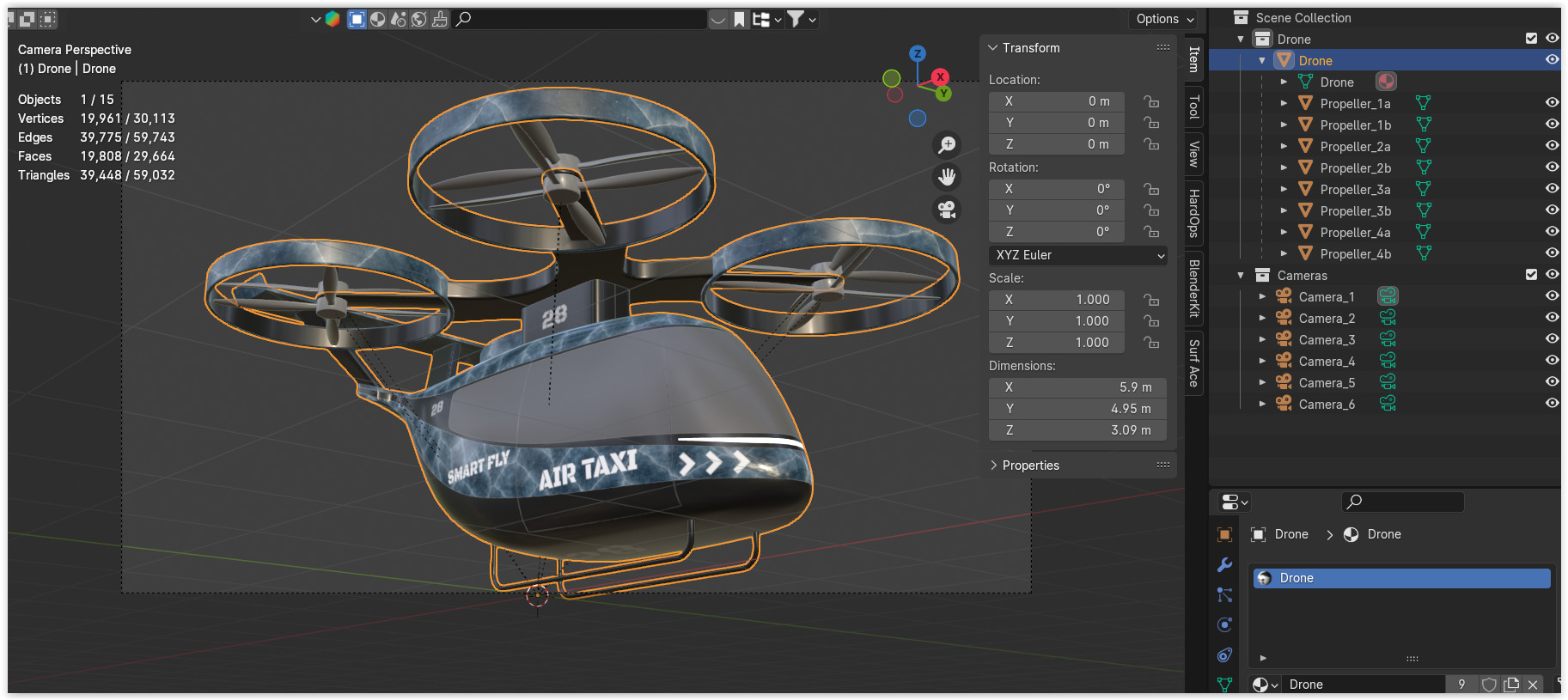 Air taxi 2025 PBR II 3D model_13