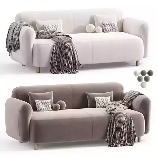 Pipel 3 Sofa Low-poly 3D model