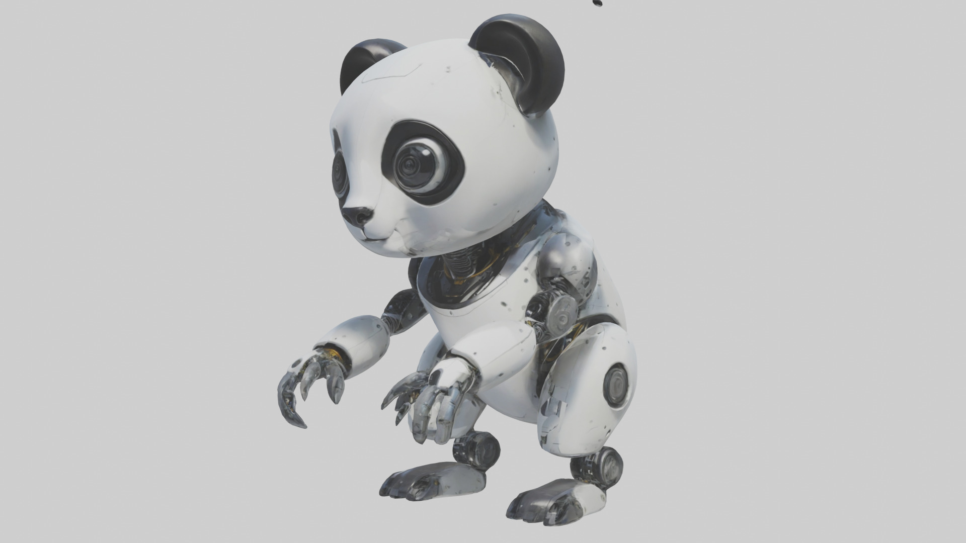 Robot version of a panda model 3D model_1
