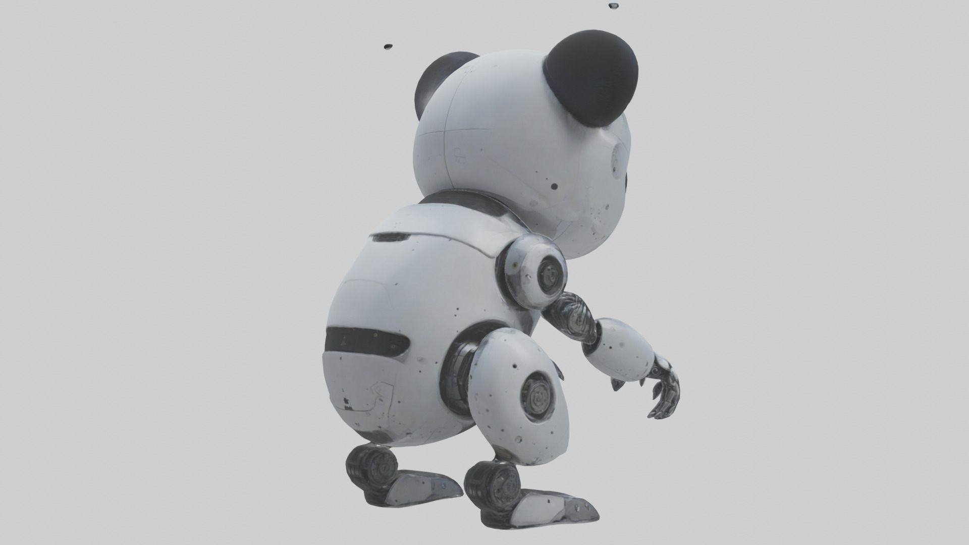 Robot version of a panda model 3D model_4