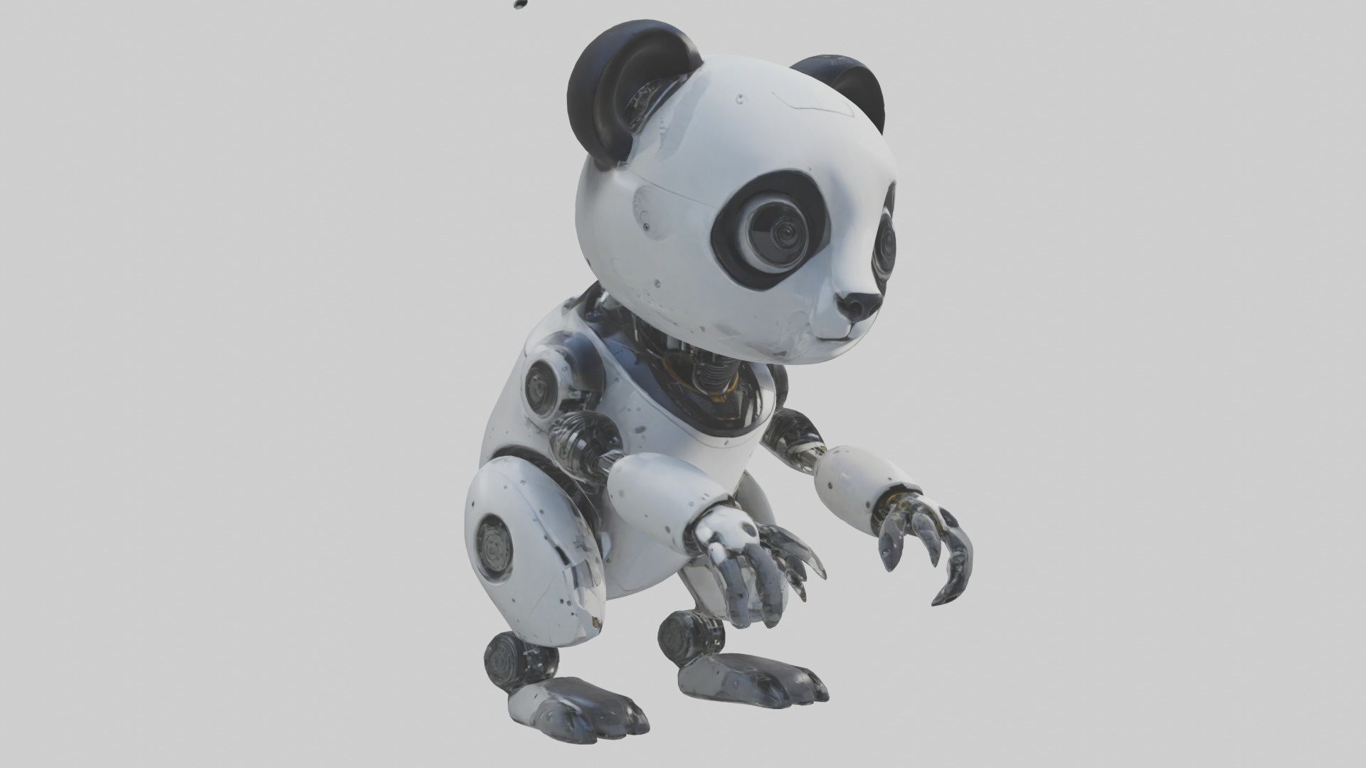 Robot version of a panda model 3D model_9