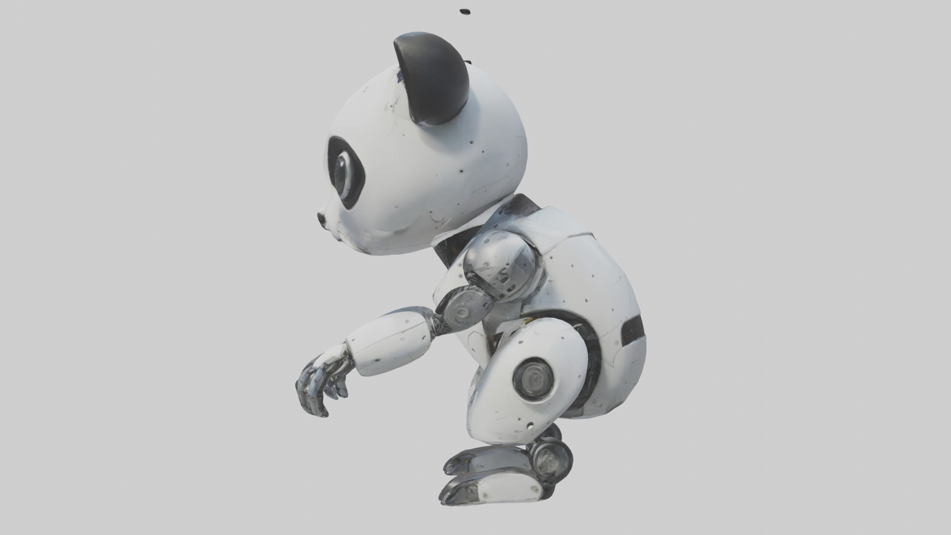 Robot version of a panda model 3D model_12