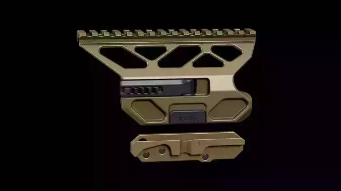 CRC 2U073 Quick Release Optic Mount for AK Rifles - KPYK Low-poly 3D model