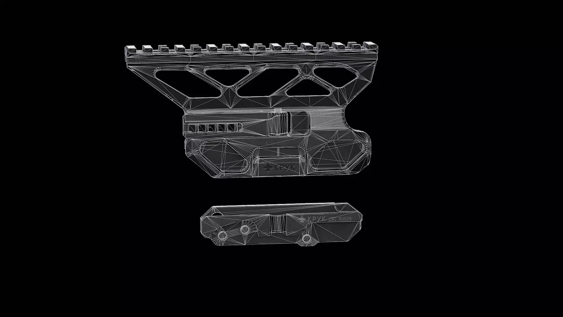 CRC 2U073 Quick Release Optic Mount for AK Rifles - KPYK Low-poly 3D model_9
