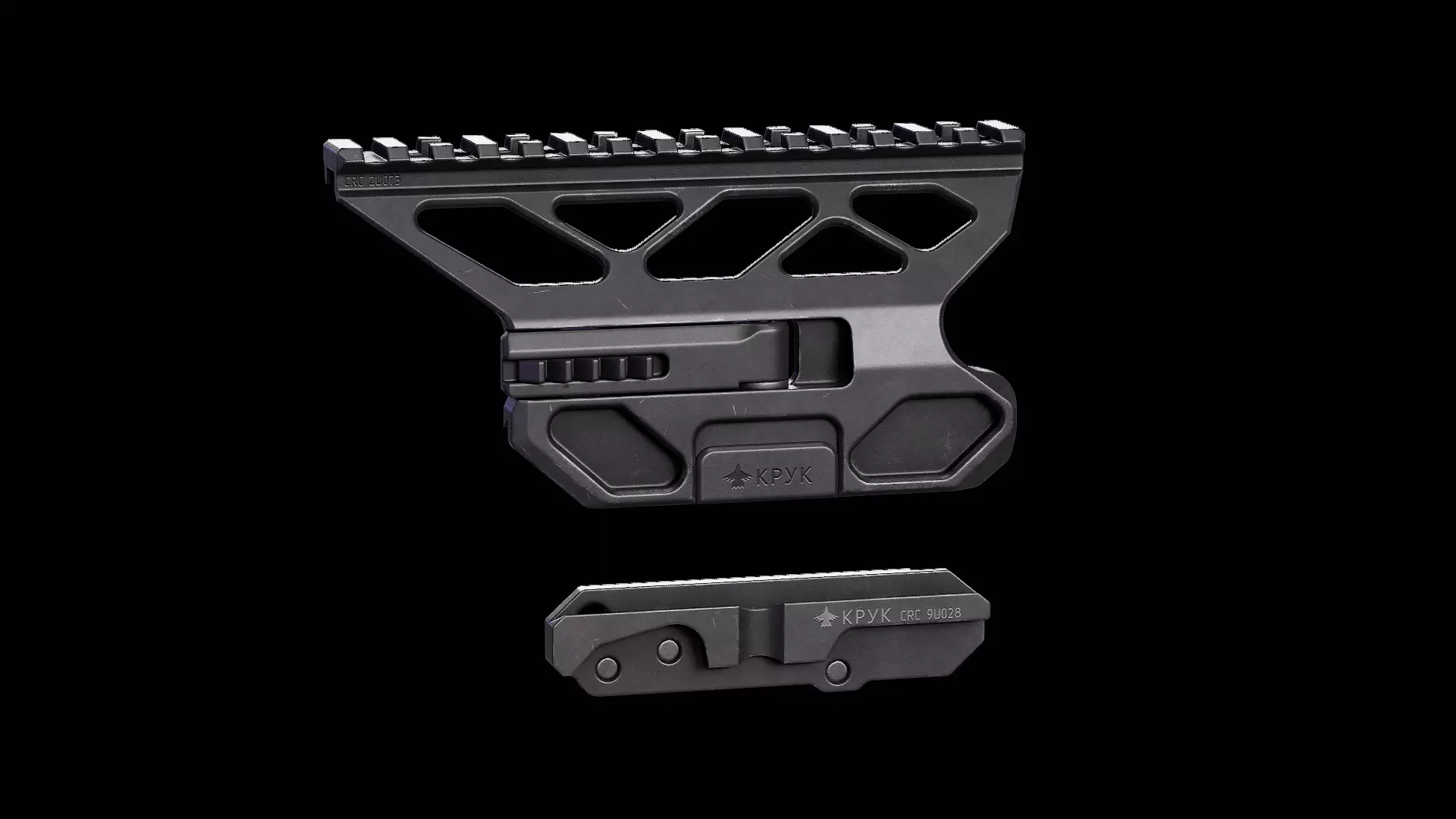 CRC 2U073 Quick Release Optic Mount for AK Rifles - KPYK Low-poly 3D model_1