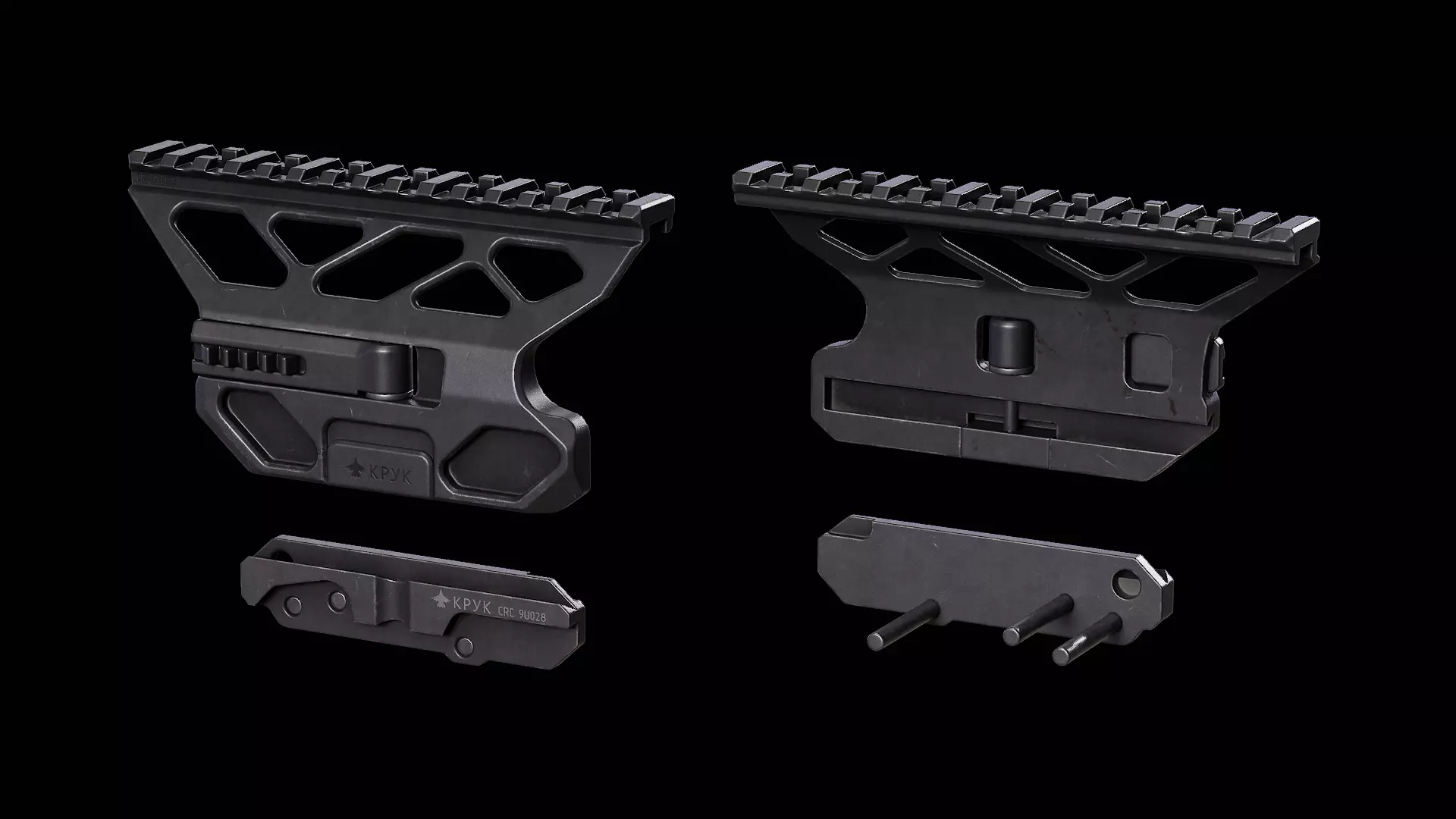 CRC 2U073 Quick Release Optic Mount for AK Rifles - KPYK Low-poly 3D model_3