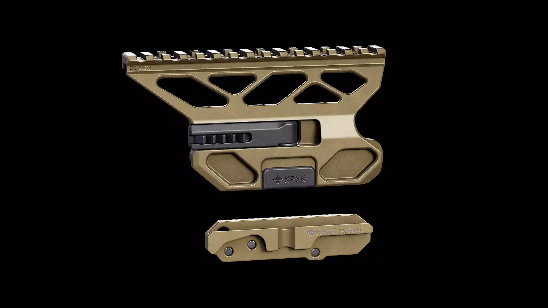CRC 2U073 Quick Release Optic Mount for AK Rifles - KPYK Low-poly 3D model_0