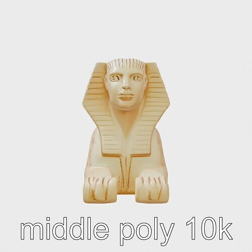 Ancient Egyptian Sphinx Statue Model Low-poly 3D model
