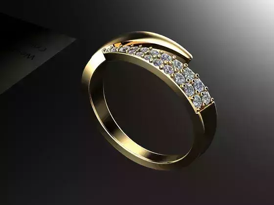Gold ring with diamonds
