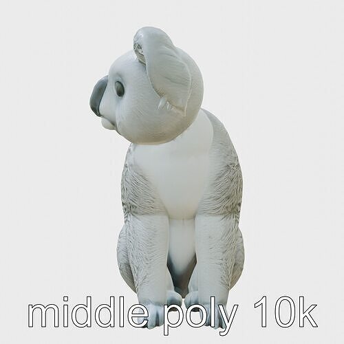 Adorable Sitting Koala 3D Model Low-poly 3D model