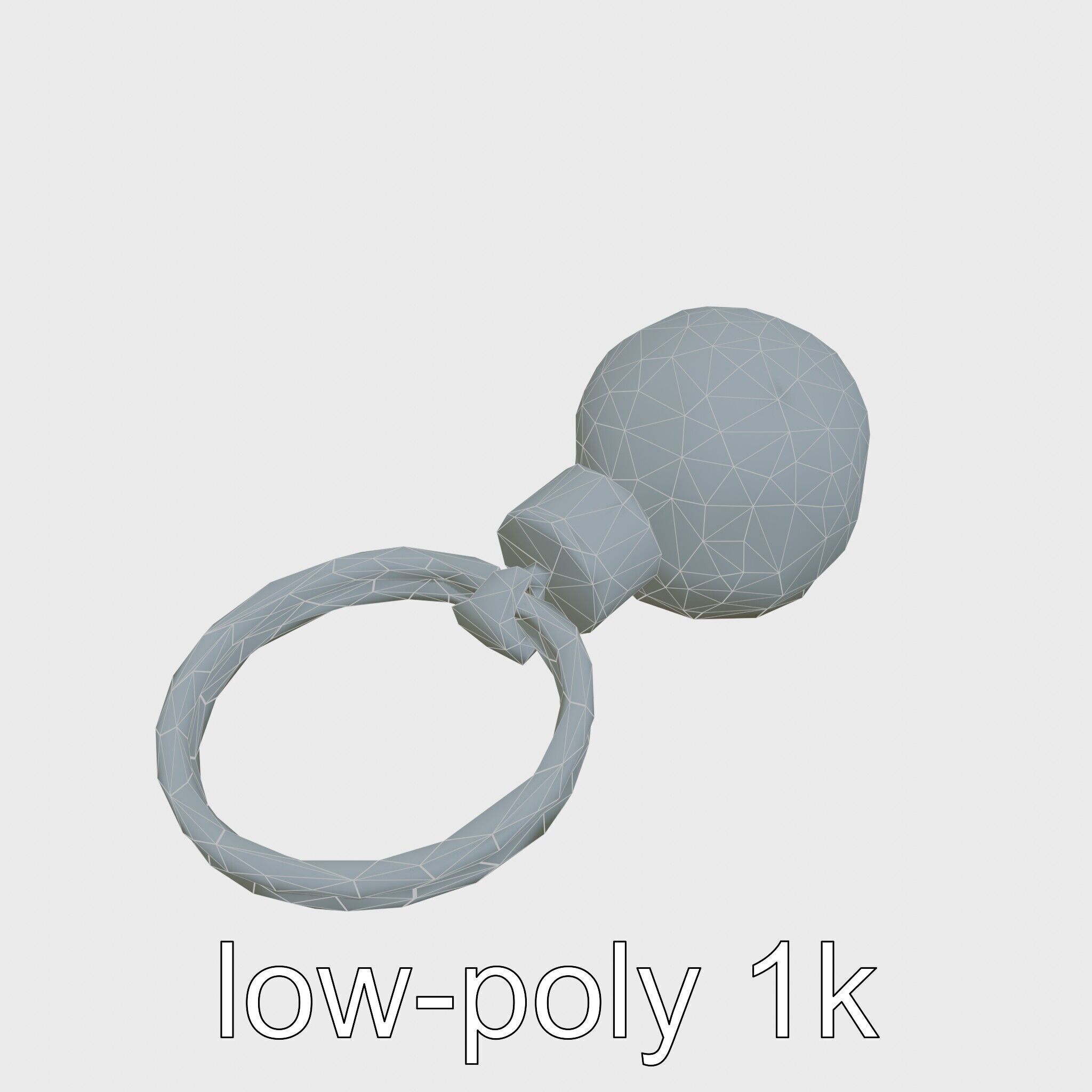 Orange Textured Sphere Keychain 3D Model Low-poly 3D model_27