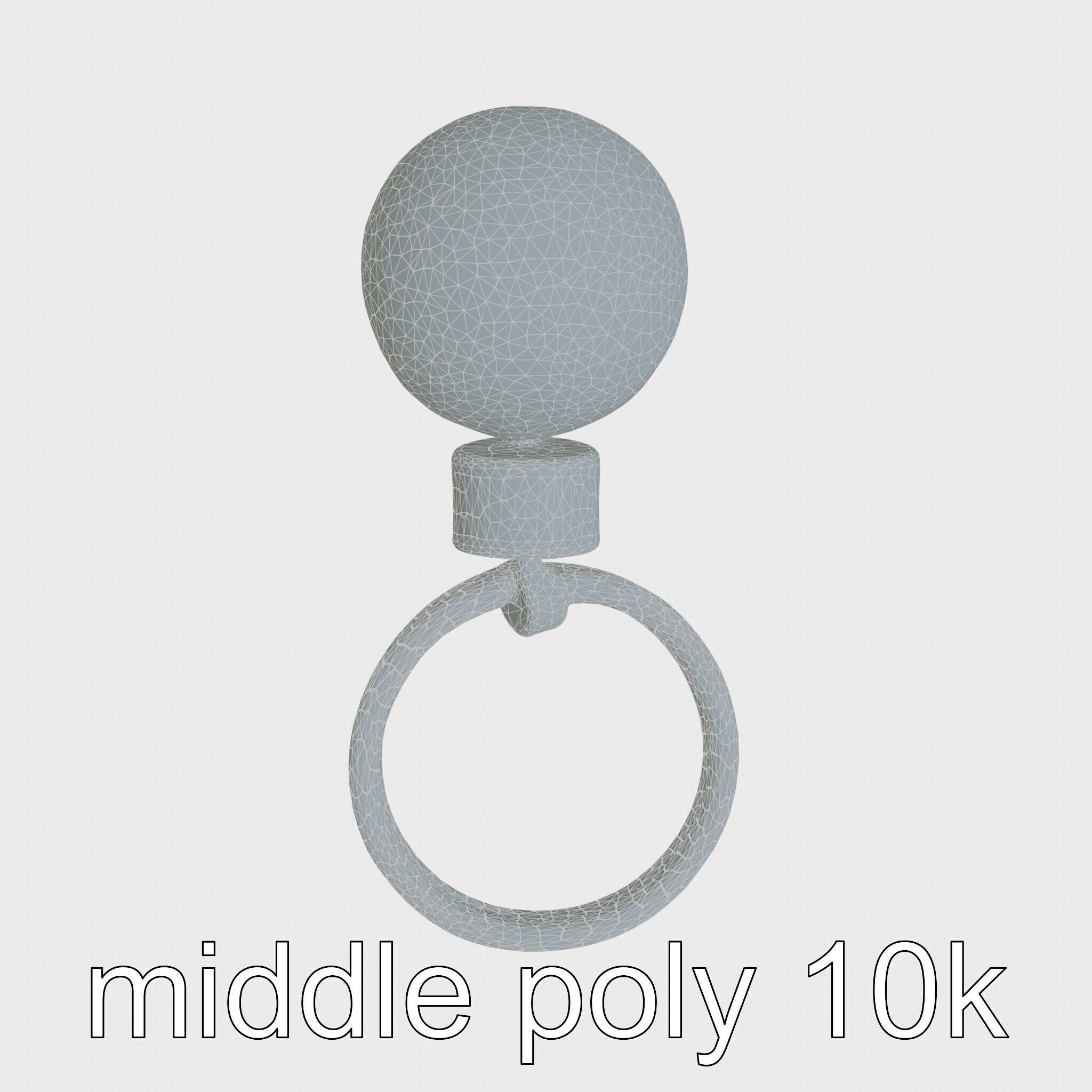 Orange Textured Sphere Keychain 3D Model Low-poly 3D model_31