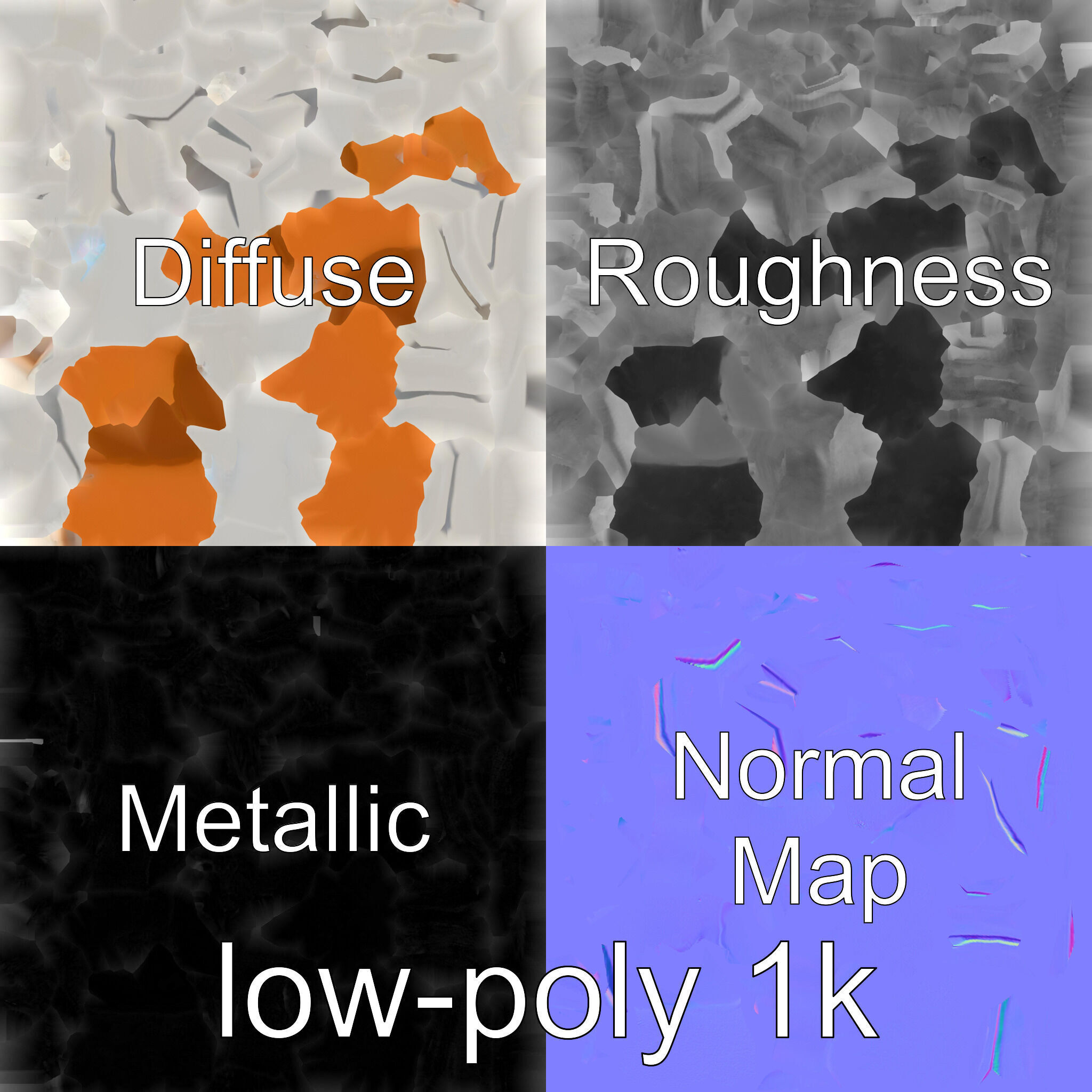 Orange Textured Sphere Keychain 3D Model Low-poly 3D model_4