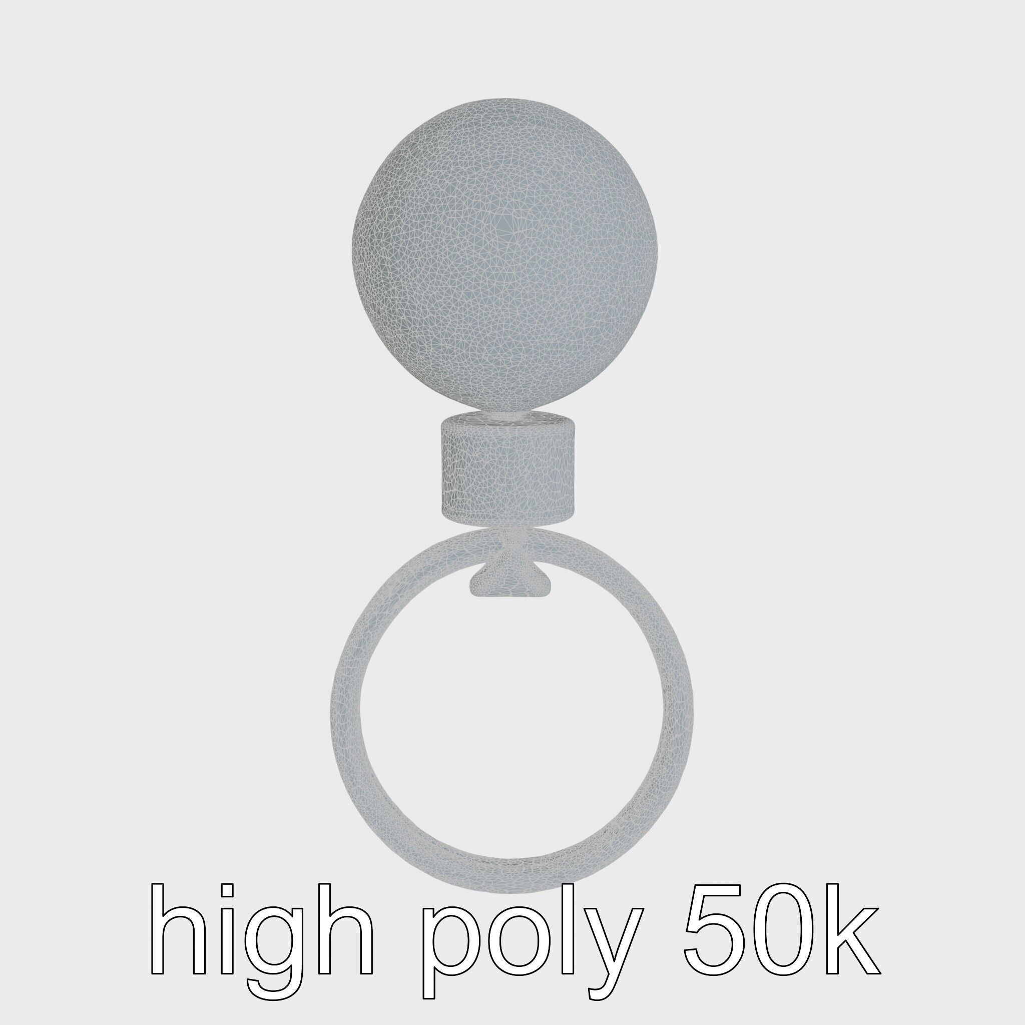 Orange Textured Sphere Keychain 3D Model Low-poly 3D model_29