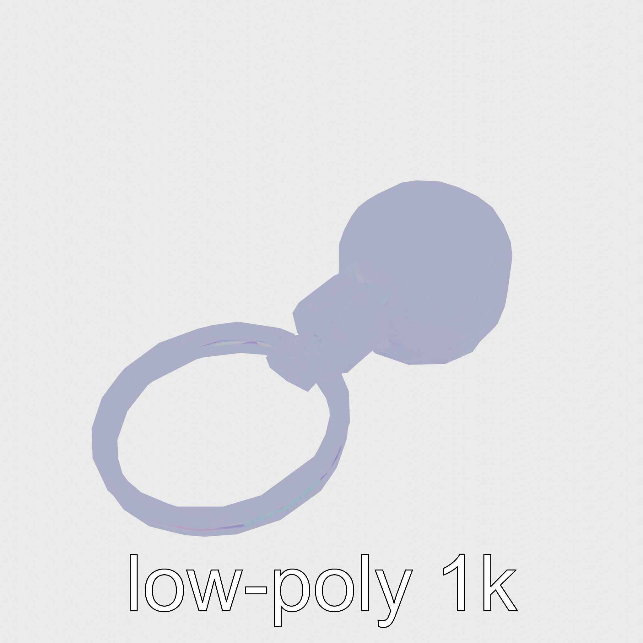 Orange Textured Sphere Keychain 3D Model Low-poly 3D model_18