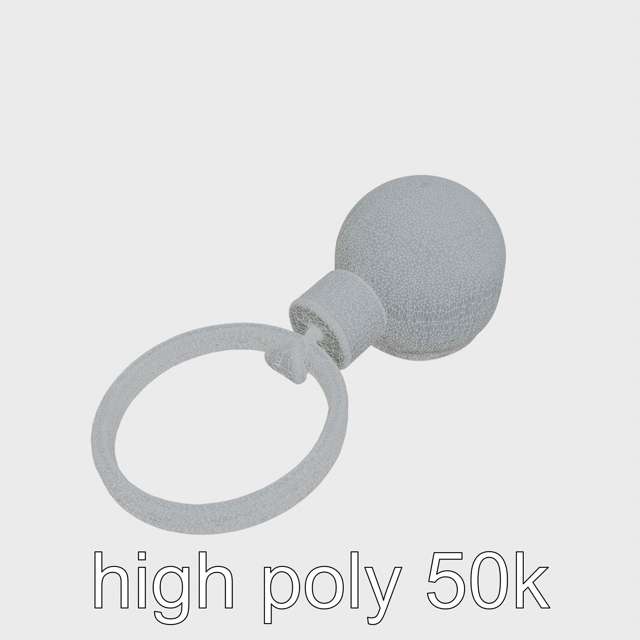 Orange Textured Sphere Keychain 3D Model Low-poly 3D model_25