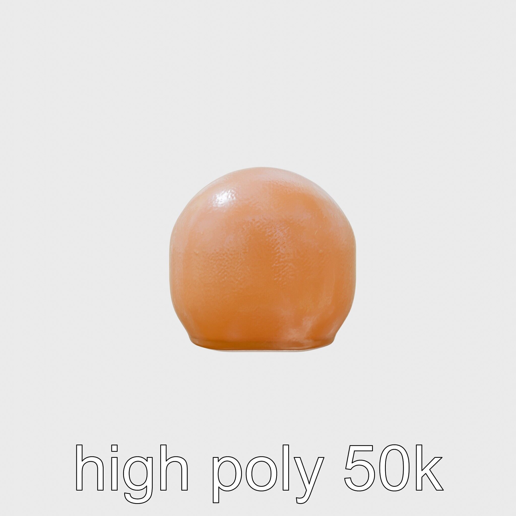 Orange Textured Sphere Keychain 3D Model Low-poly 3D model_5