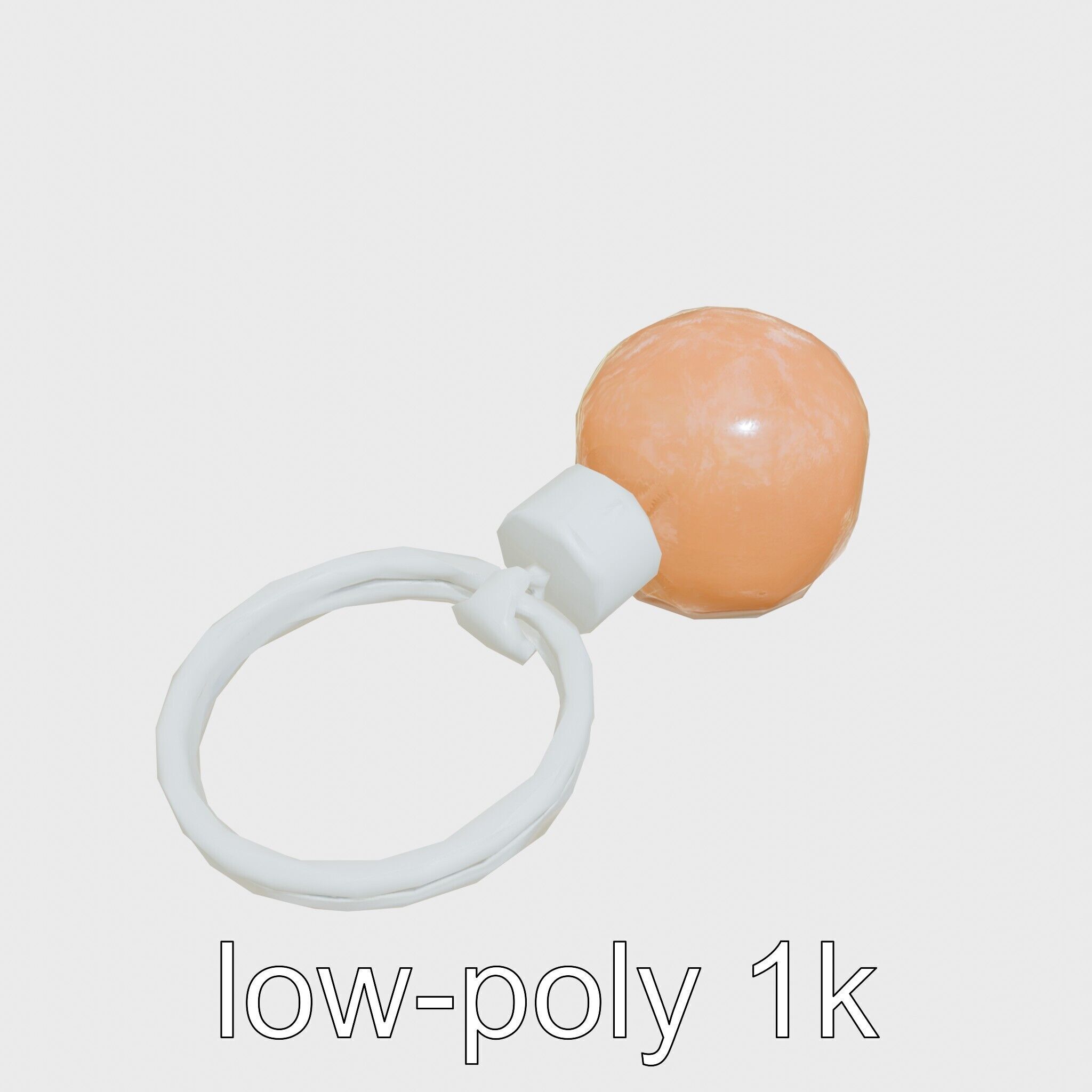 Orange Textured Sphere Keychain 3D Model Low-poly 3D model_15