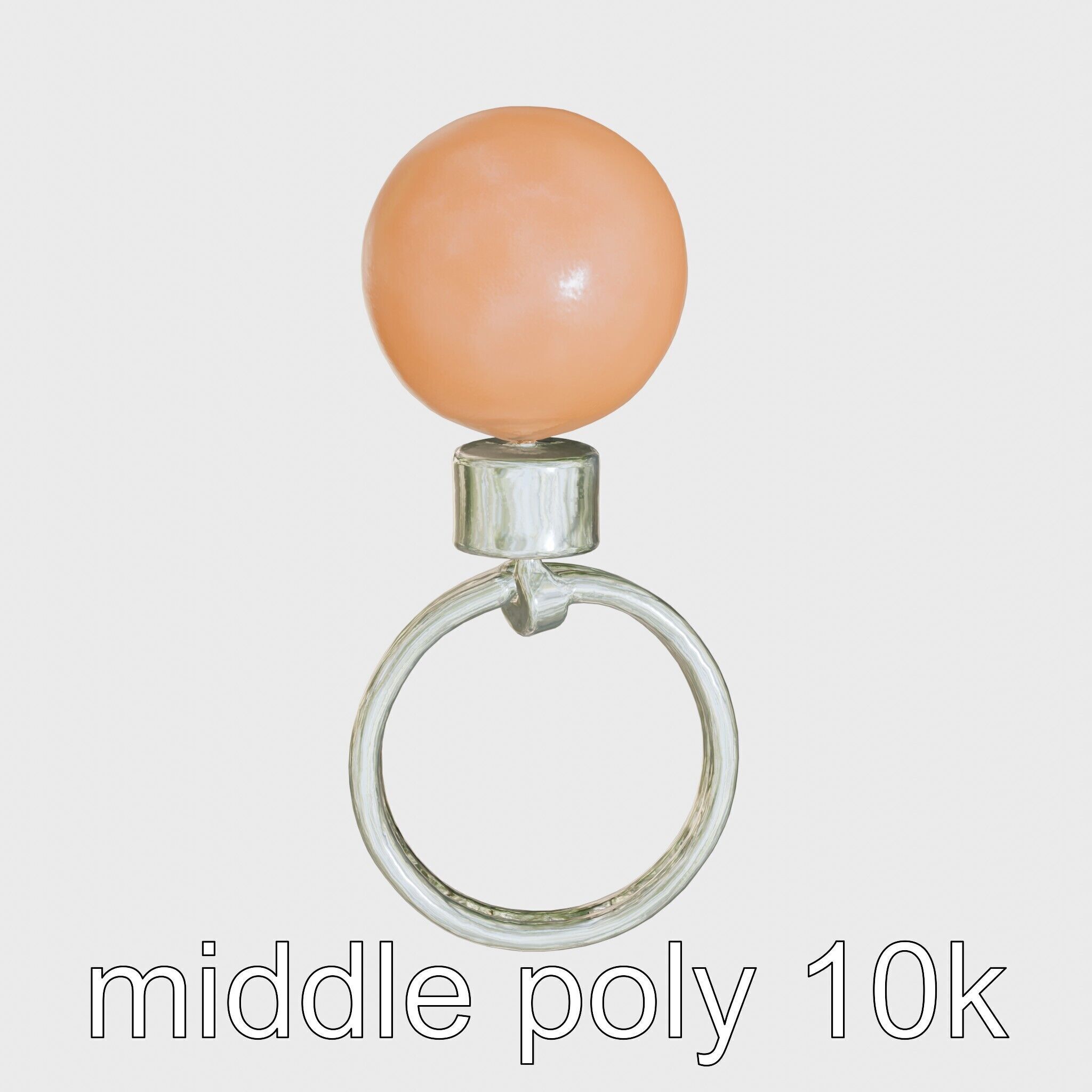 Orange Textured Sphere Keychain 3D Model Low-poly 3D model_21