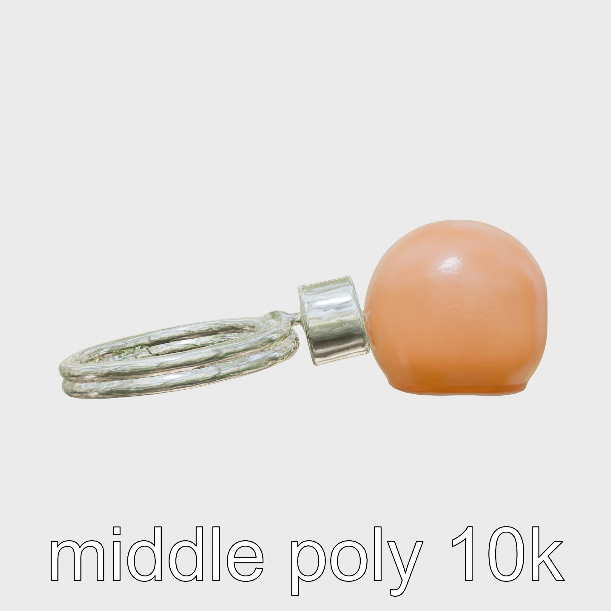 Orange Textured Sphere Keychain 3D Model Low-poly 3D model_22