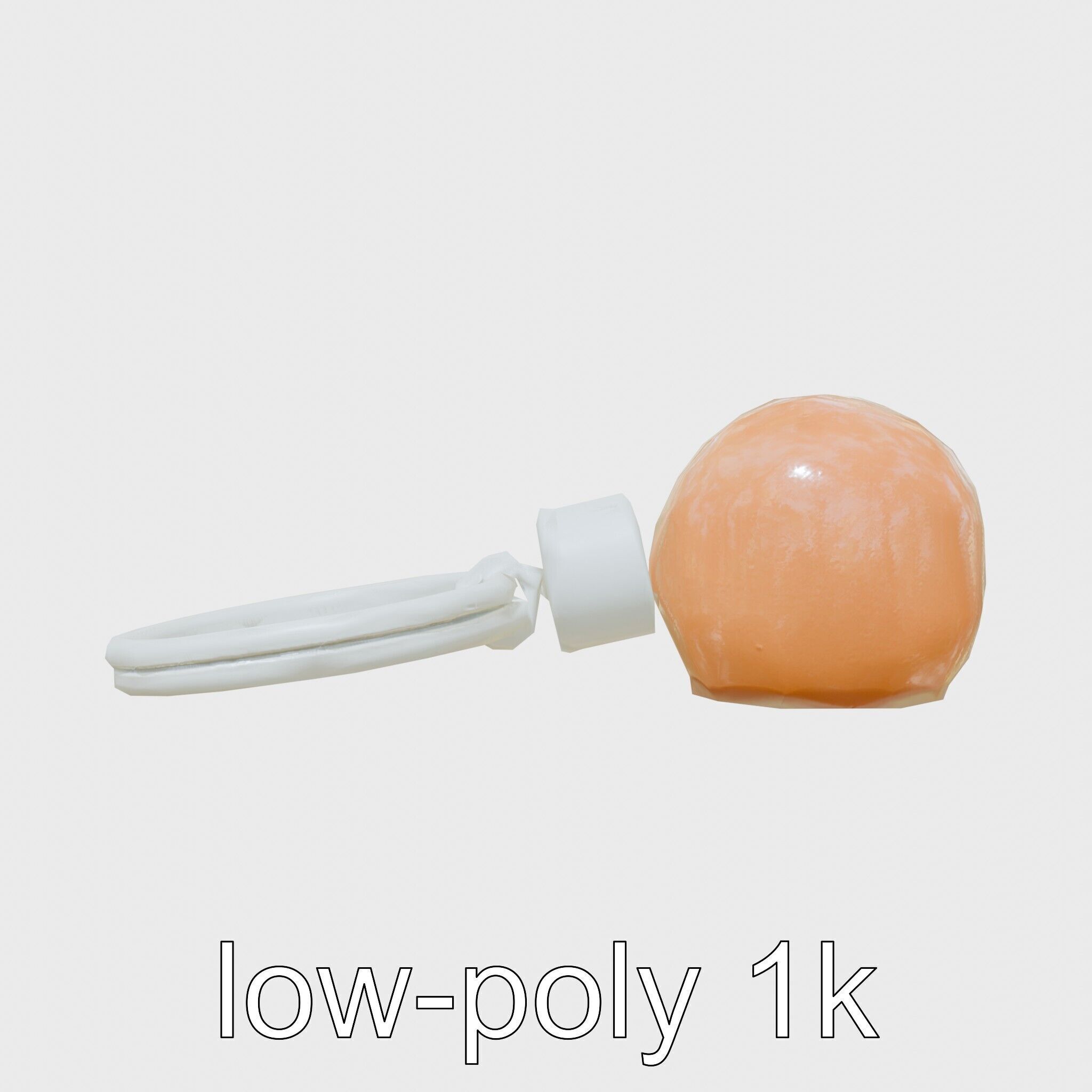 Orange Textured Sphere Keychain 3D Model Low-poly 3D model_7