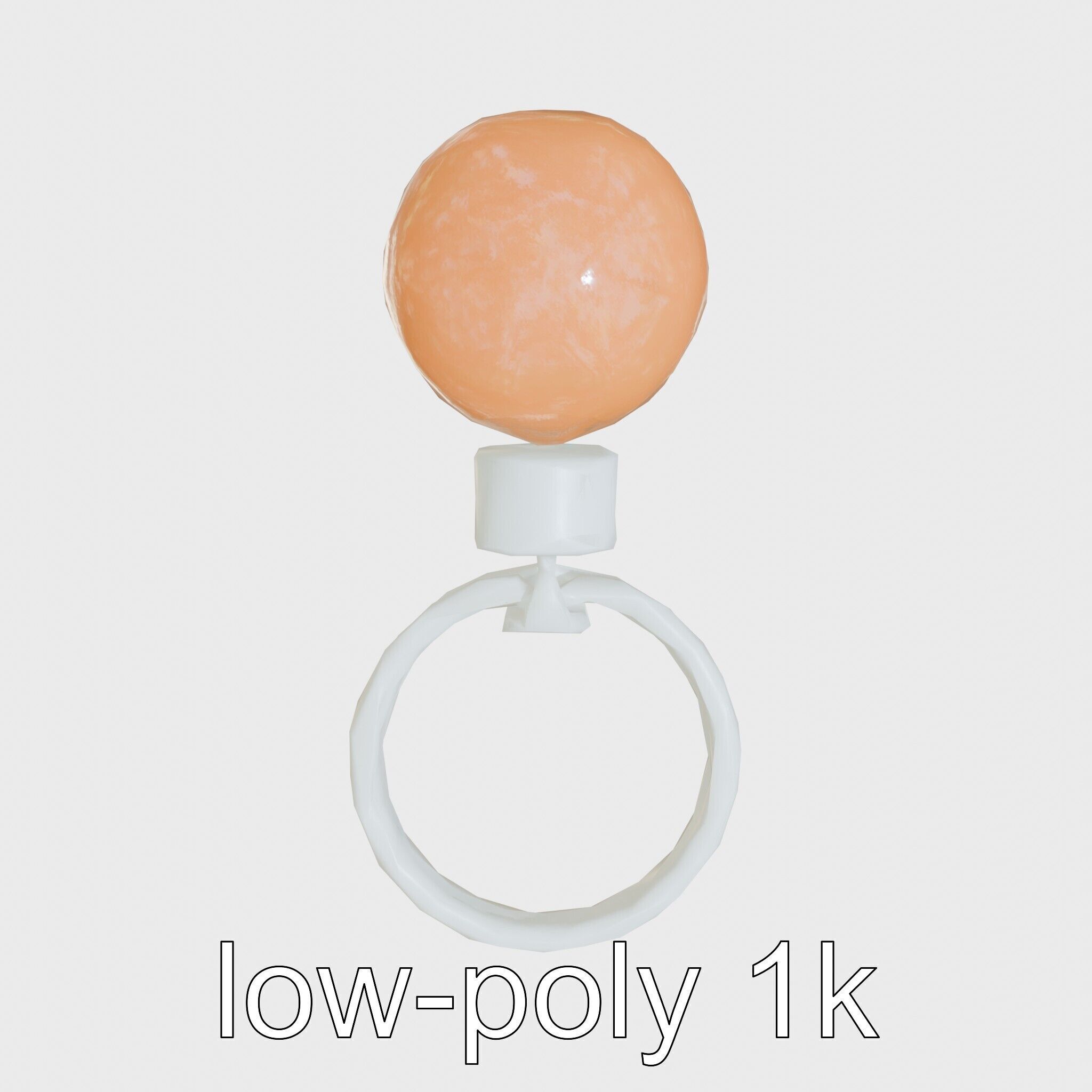 Orange Textured Sphere Keychain 3D Model Low-poly 3D model_13