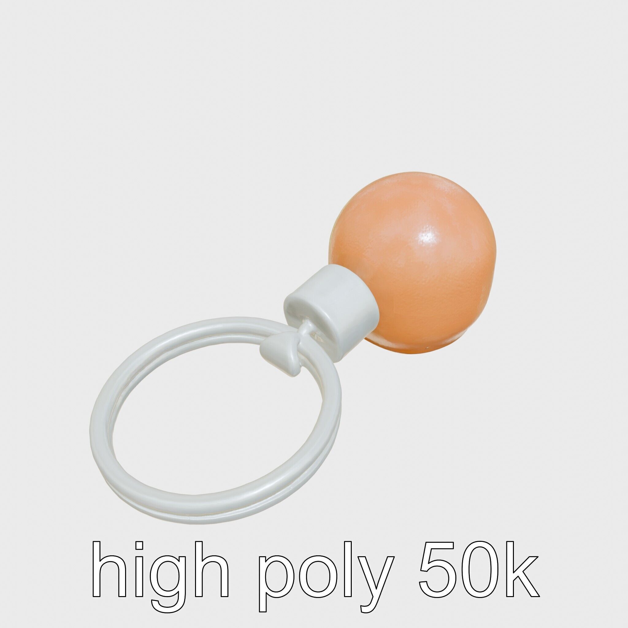 Orange Textured Sphere Keychain 3D Model Low-poly 3D model_11