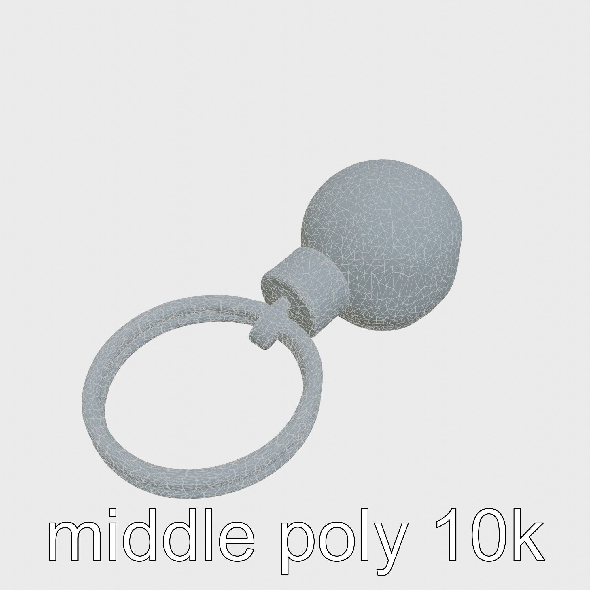 Orange Textured Sphere Keychain 3D Model Low-poly 3D model_24