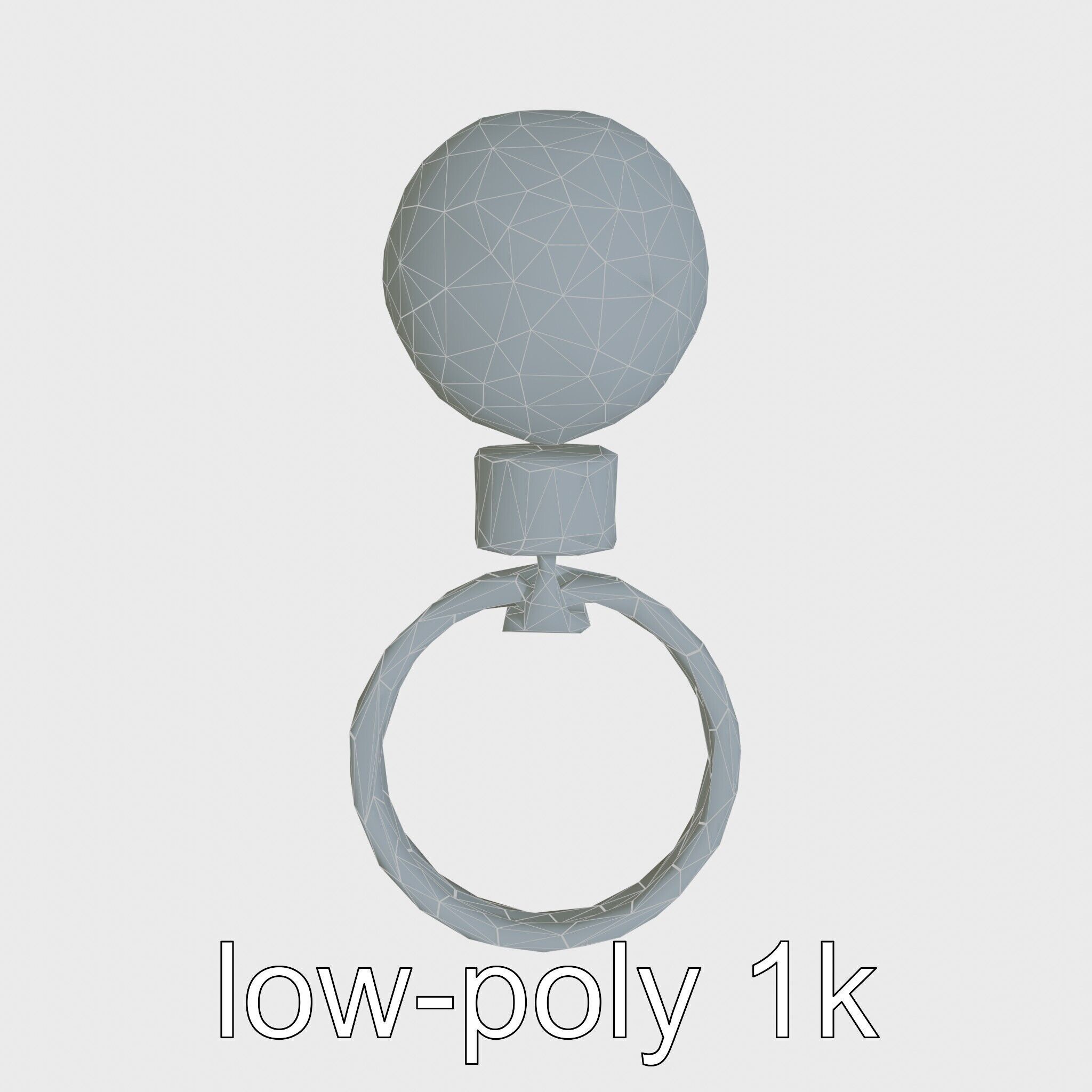 Orange Textured Sphere Keychain 3D Model Low-poly 3D model_16