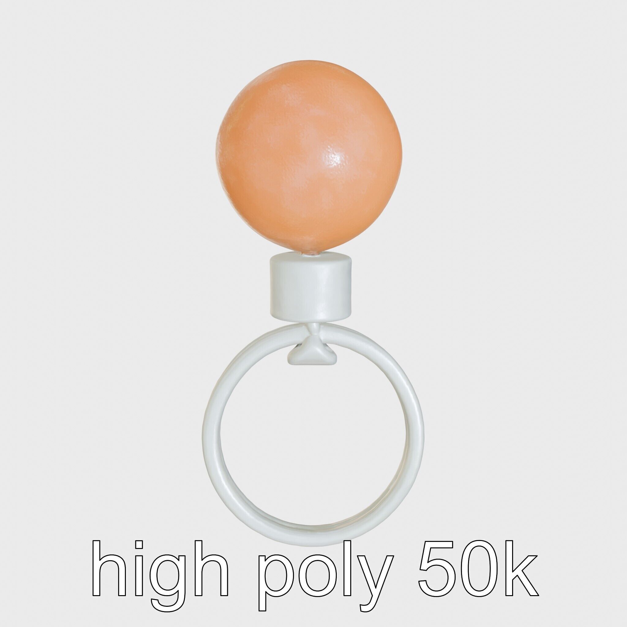 Orange Textured Sphere Keychain 3D Model Low-poly 3D model_20