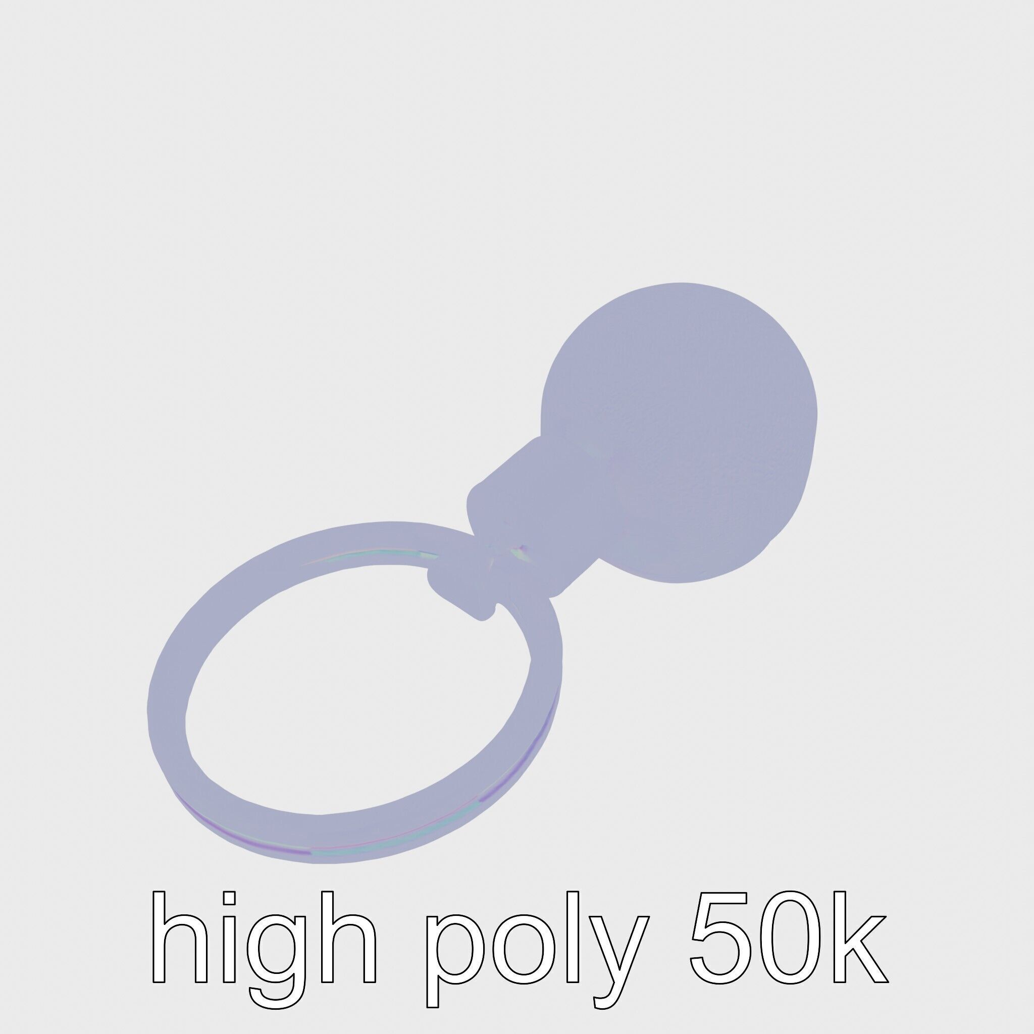 Orange Textured Sphere Keychain 3D Model Low-poly 3D model_14