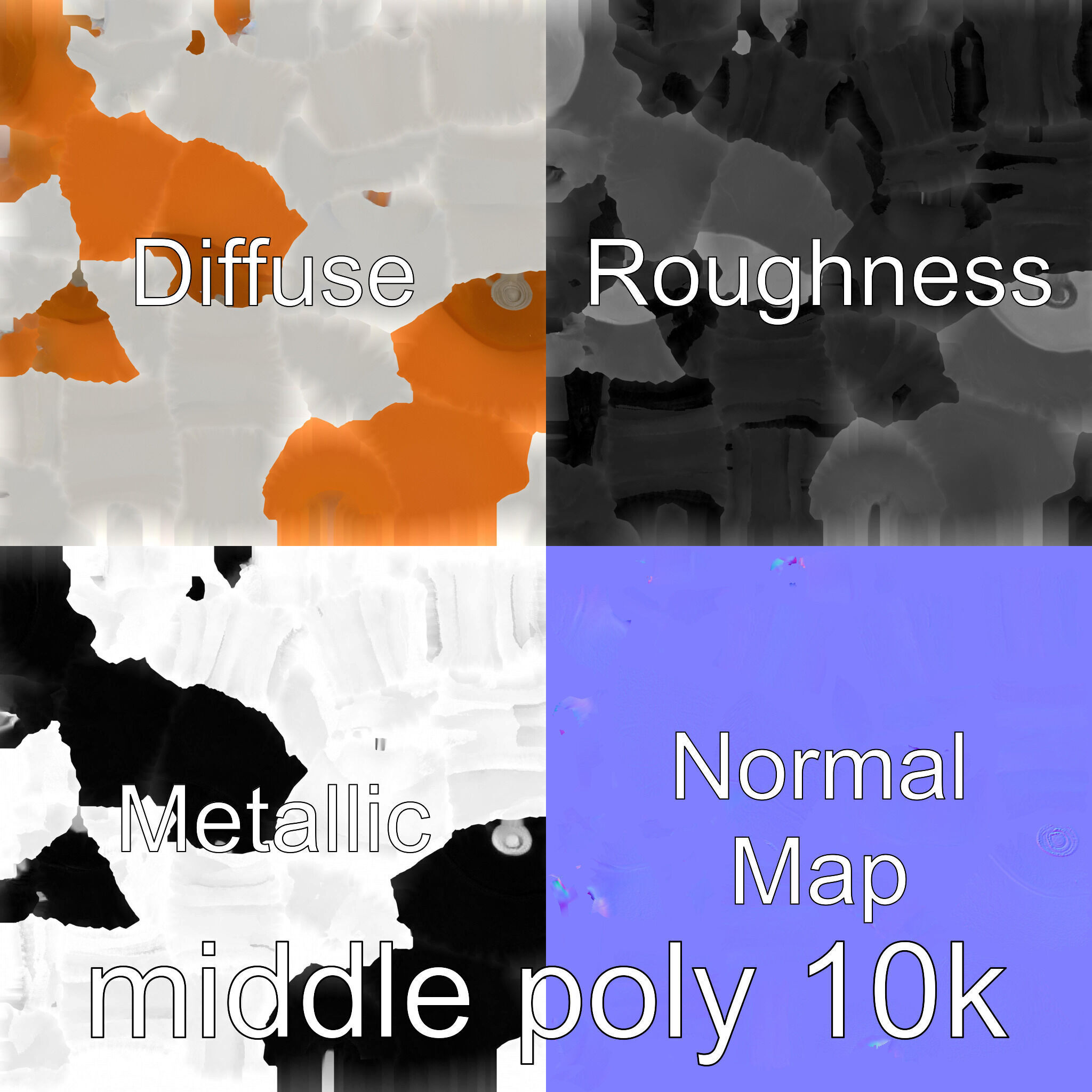 Orange Textured Sphere Keychain 3D Model Low-poly 3D model_33