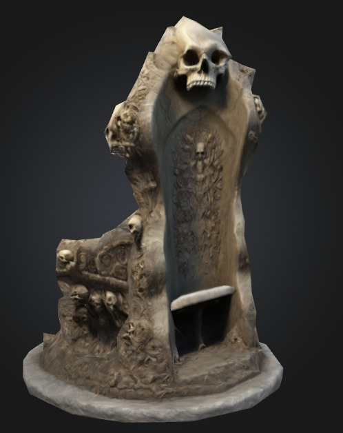 Bone Thron 3 Low-poly 3D model_4