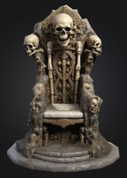 Bone Thron 3 Low-poly 3D model_0