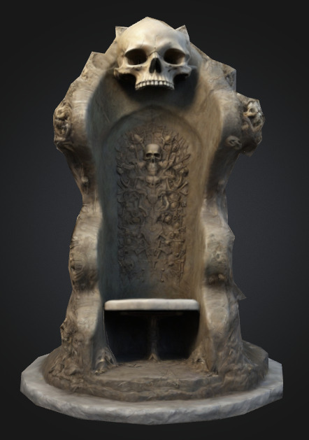 Bone Thron 3 Low-poly 3D model_5