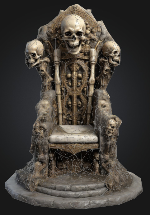 Bone Thron 3 Low-poly 3D model_1